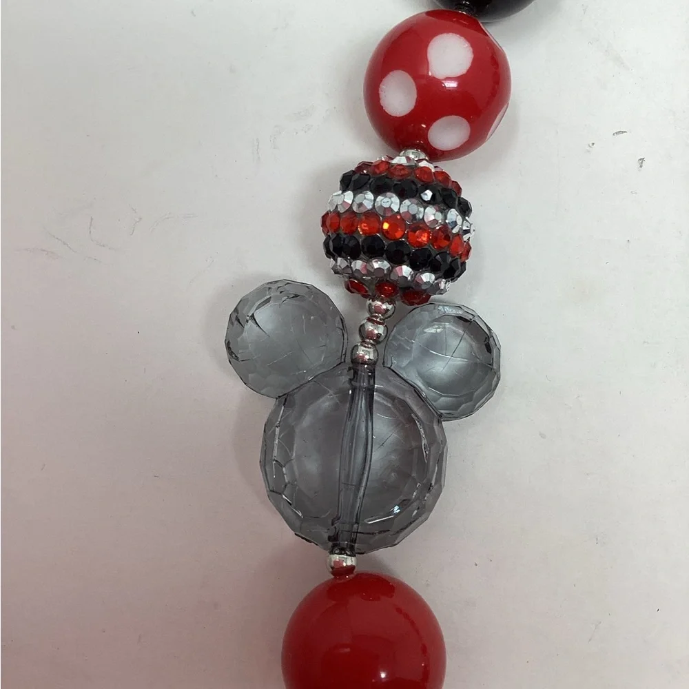 Girl's Chunky Beaded Minnie Themed Necklace